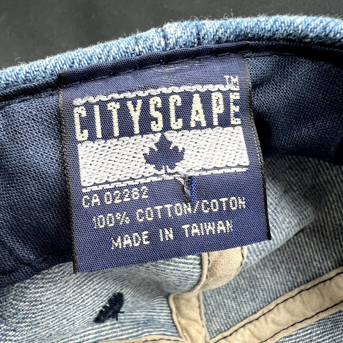 Vintage Canada Victoria Denim Snapback Hat Suede Brim Cityscape