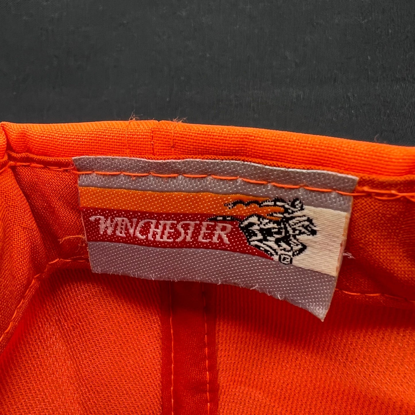 Vintage Winchester Hunting Snapback Hat Blaze Orange Deer Logo