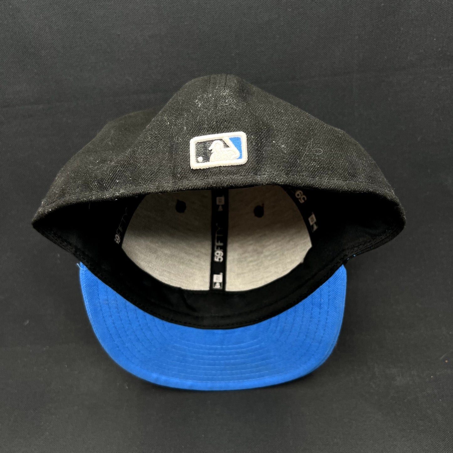 7 5/8 New Era LA Dodgers 59FIFTY Fitted Hat Black Blue Size