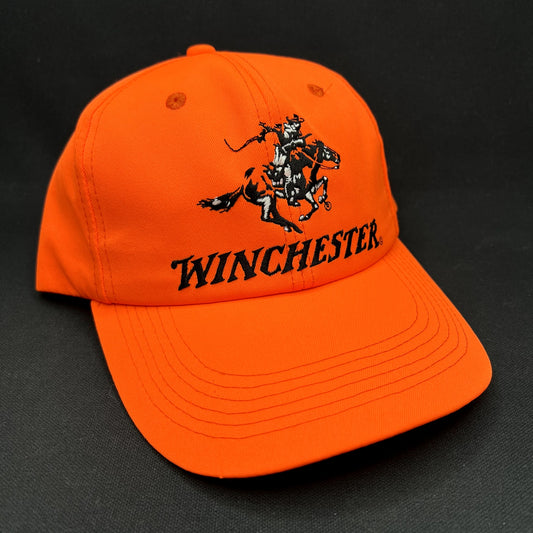 Vintage Winchester Firearms Snapback Hat Blaze Orange USA Made Nilo Farms