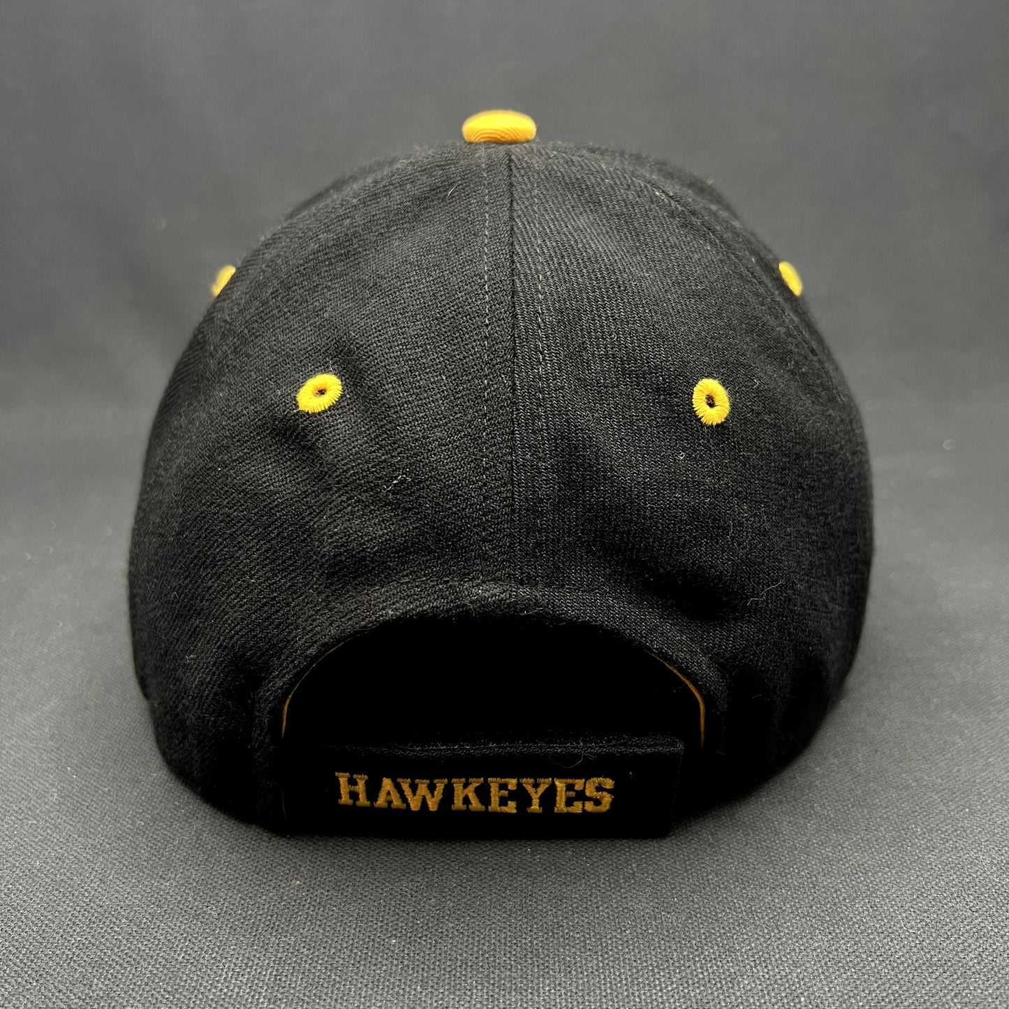 Vintage Nike Iowa Hawkeyes Strapback Hat Black Yellow Team Sports Cap