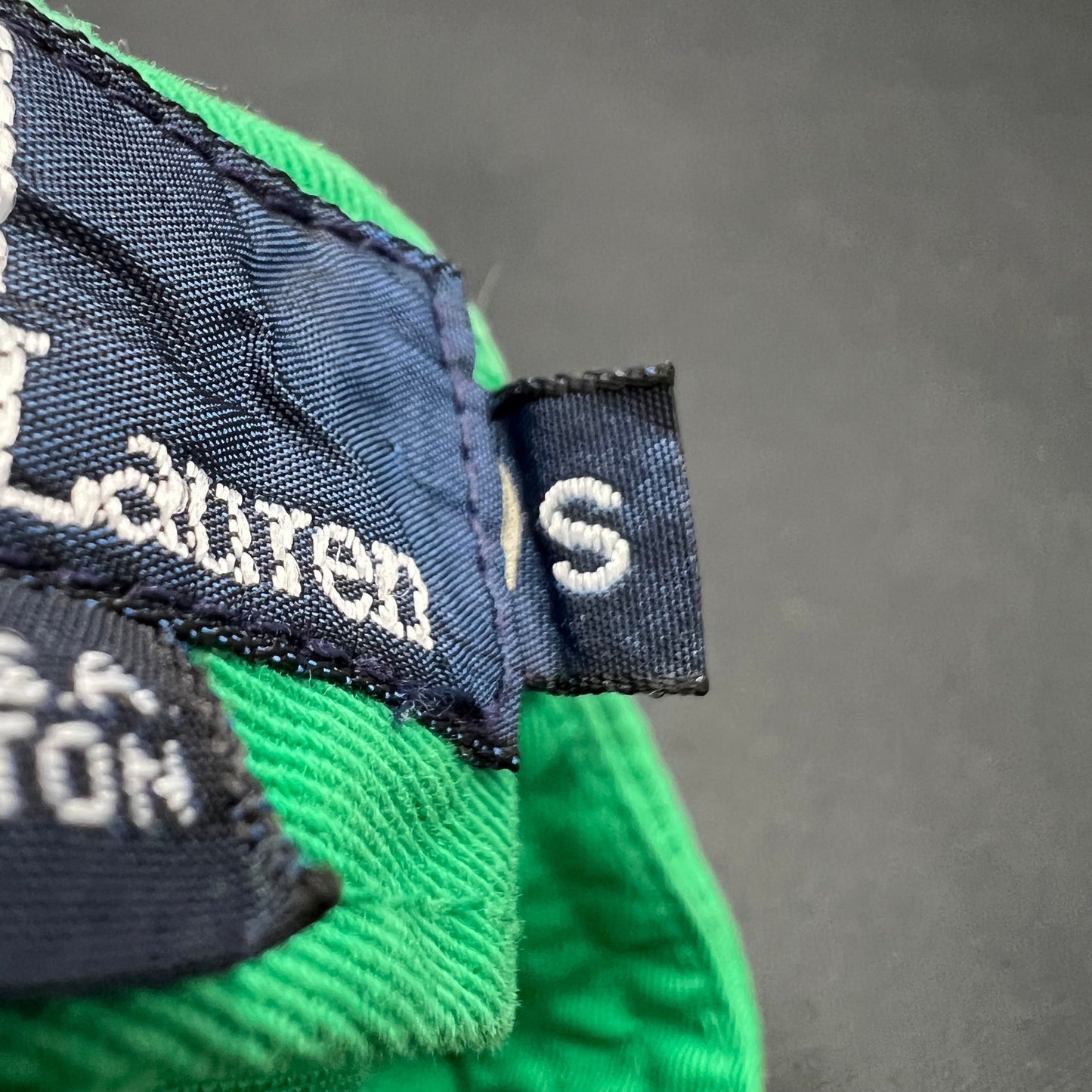 Small Vintage Polo Ralph Lauren Script Logo Green Fitted Hat USA