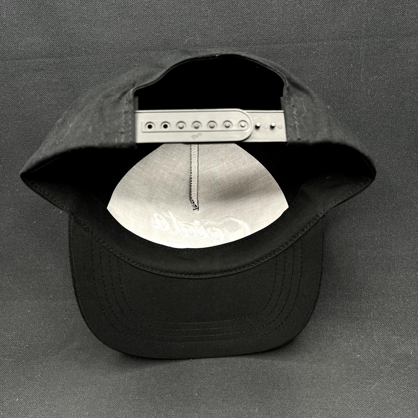 Ggiata LA Snapback Hat Black Script Logo Yupoong Cap