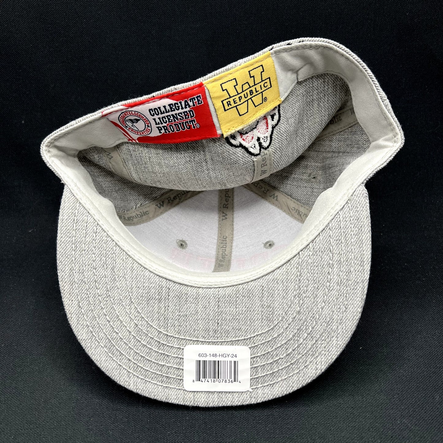 South Dakota Collegiate Licensed Fitted Hat 7 1/8 Gray Red