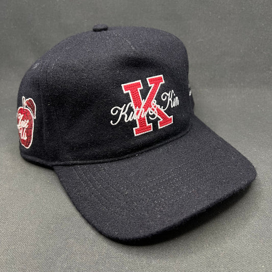 Kith x KidSuper “Kith & Kin” Wool Snapback Hat Black Script Logo