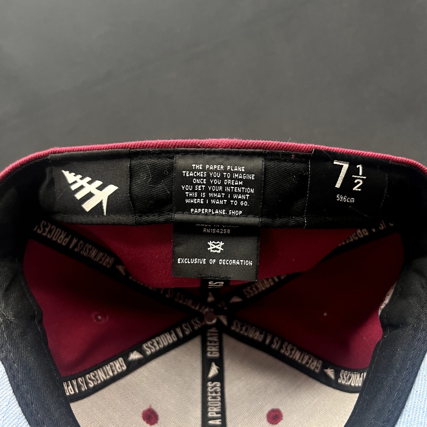 Paper Planes “PLANES” Burgundy Fitted Hat 7 1/2 Streetwear Roc Nation Cap