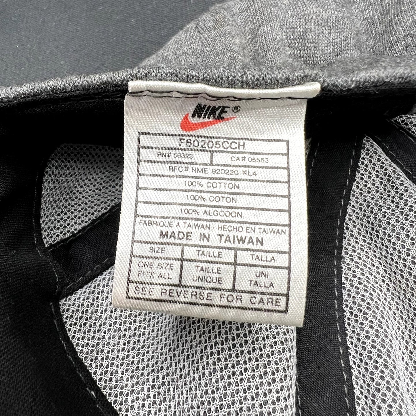 Vintage Nike Flex Strapback Hat Gray Minimal Spellout Cap Y2K