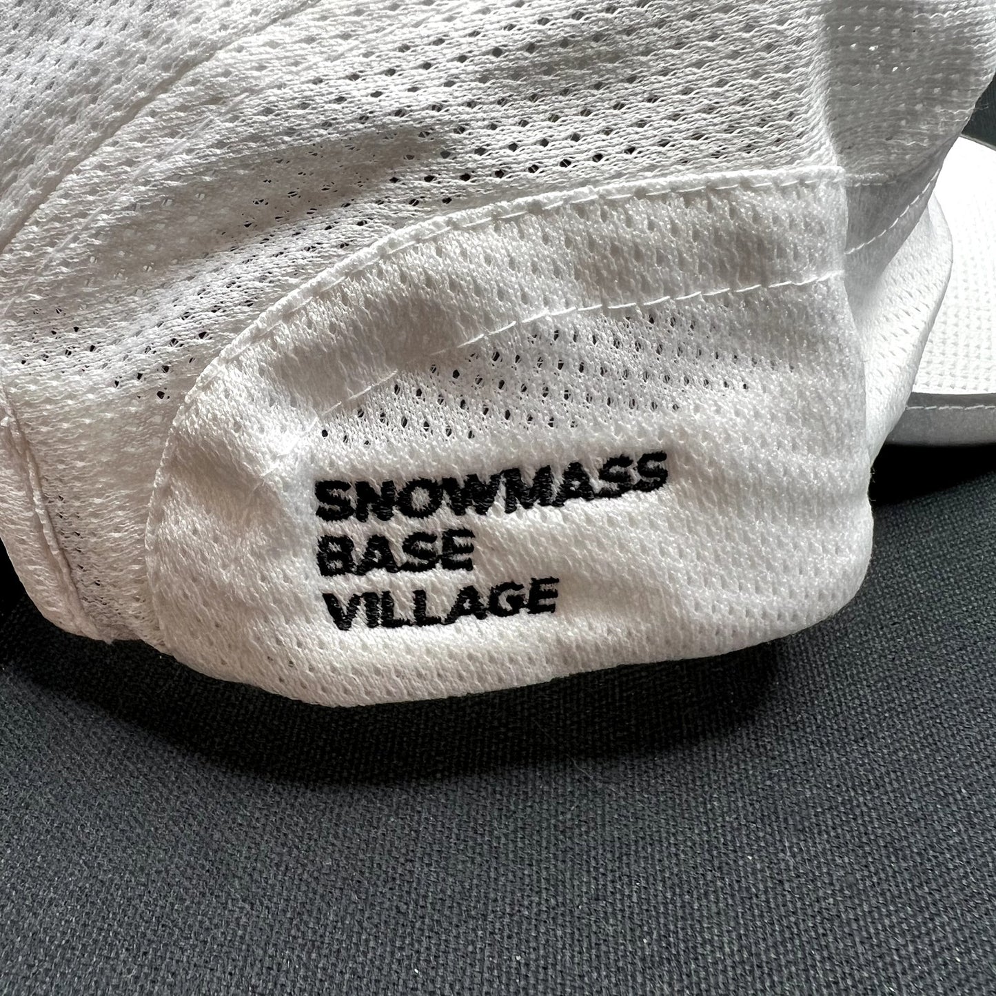 Snowmass Base Village SBV Performance Running Hat White Reflective 5 Panel Cap