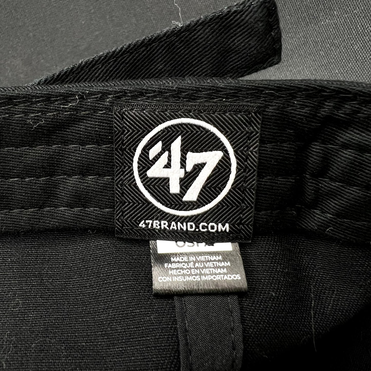 47 Brand Black “S” Strapback Hat Clean Up Adjustable Cap