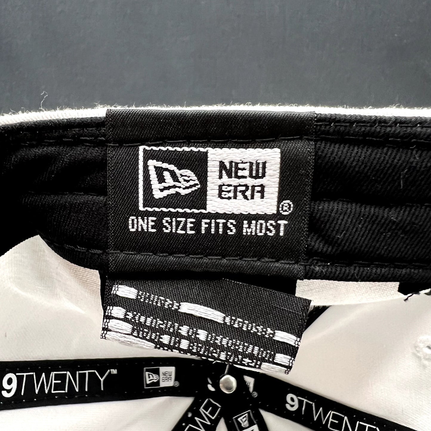 Music Logo New Era 9TWENTY Strapback Hat White Black Dad Cap