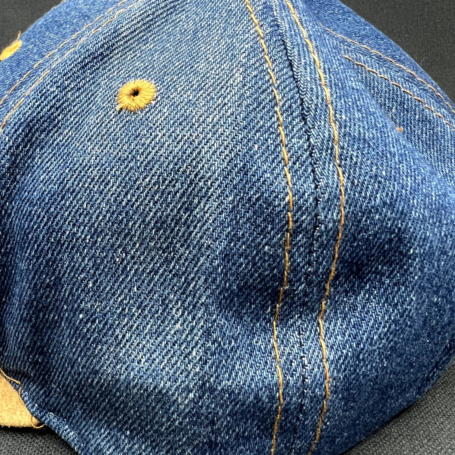 Vintage Nestlé Denim Suede Strapback Hat Otto Cap Distressed USA