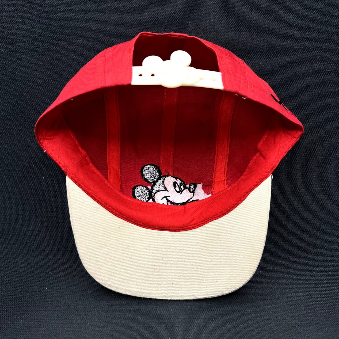 Disney Mickey Mouse Kids Snapback Hat Red White Embroidered Character Cap Youth