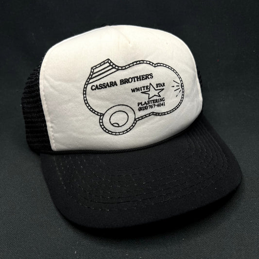 Vintage Cassara Brothers White Star Plastering Snapback Trucker Hat Construction