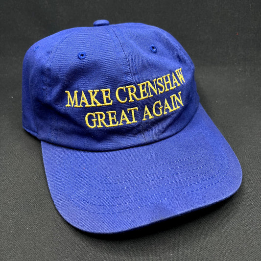 Make Crenshaw Great Again Strapback Hat Blue Gold Nissin Caps