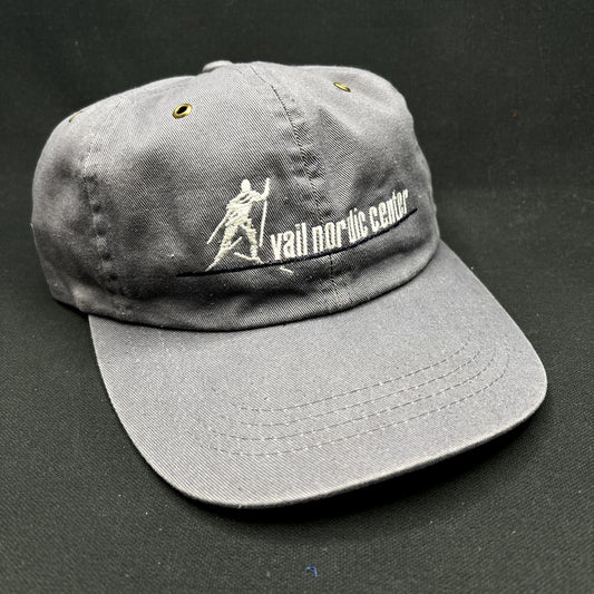 Vintage Vail Nordic Center Strapback Hat SCI Colorado Ski Resort Gray Cap