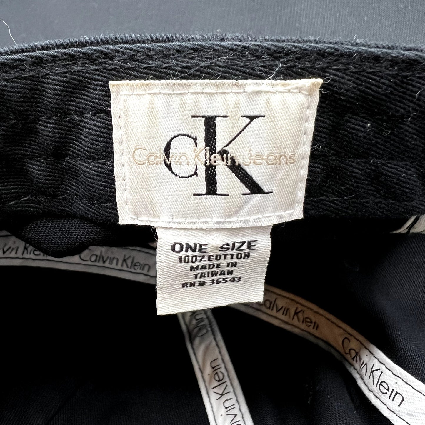 Vintage Calvin Klein CK Strapback Hat Black Minimalist Cap