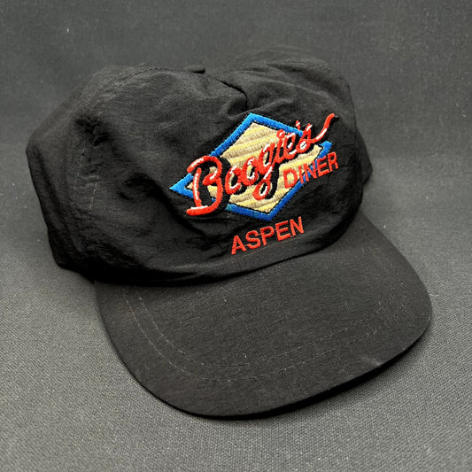 Vintage Boogie’s Diner Aspen Colorado Nylon Strapback Hat Leather Strap