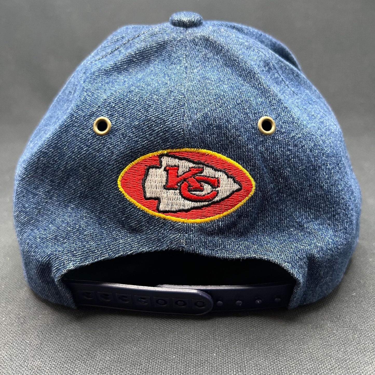 Vintage Kansas City Chiefs Annco Denim Suede Snapback Hat