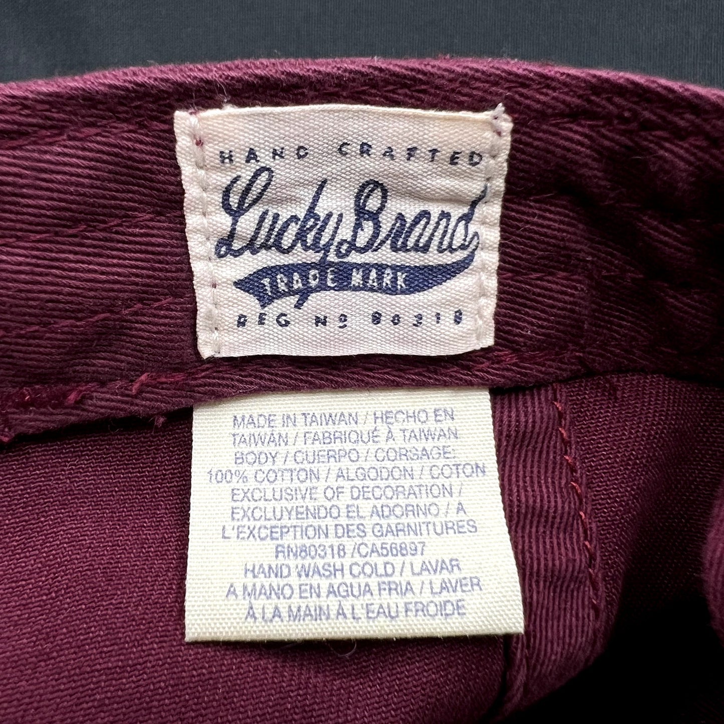 Lucky Brand x Budweiser Strapback Hat Burgundy Beer Cap