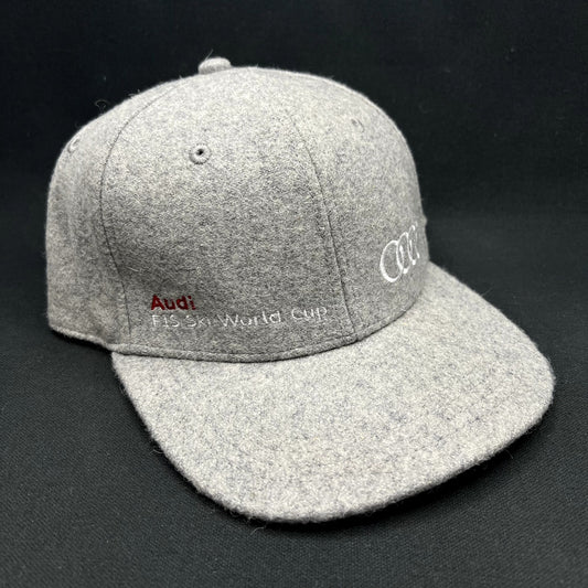 Audi FIS Alpine World Cup Wool Blend Snapback Hat Gray Felt Four Rings Cap