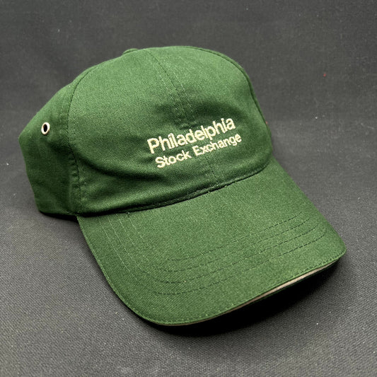 Vintage Philadelphia Stock Exchange Strapback Hat Green KC Caps Made in Canada
