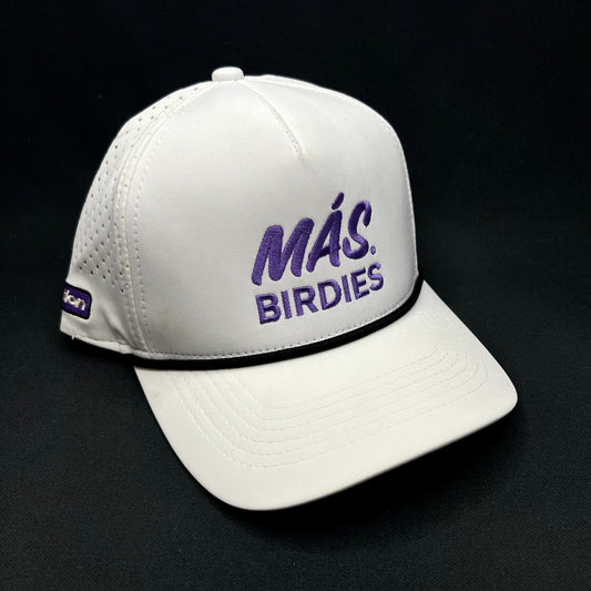 Más Birdies Taco Bell Foundation Golf Snapback Hat White Purple Outdoor Cap