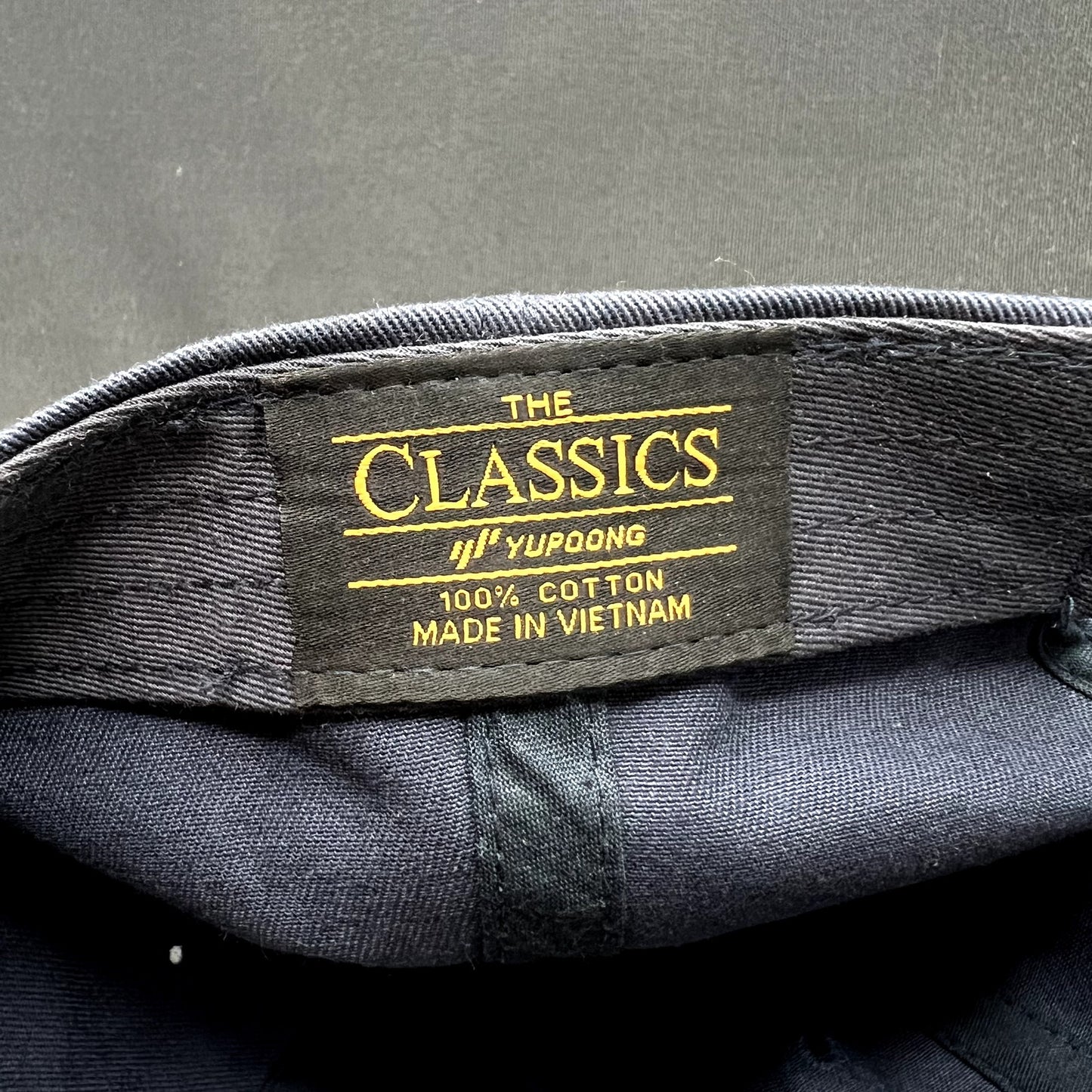 Tessa Logo Strapback Hat Yupoong Classics Navy Dad Cap