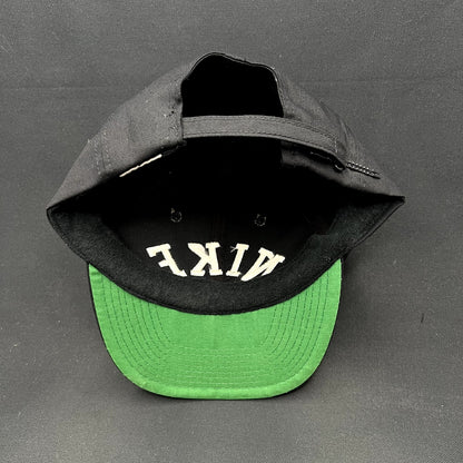 Vintage Nike Arch Spellout Strapback Hat Black Green Undervisor Taiwan 80s 90s
