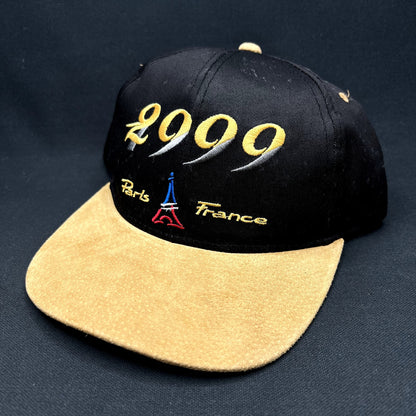 Vintage Y2K 2000 Paris France Snapback Hat Suede Brim
