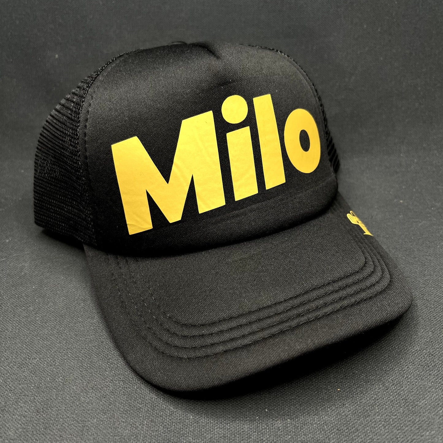 Milo Trucker Snapback Hat Black Yellow Foam Mesh Cap
