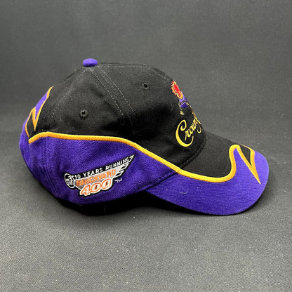 Vintage 2003 Crown Royal Roots Strapback Hat Purple Black Whiskey Cap