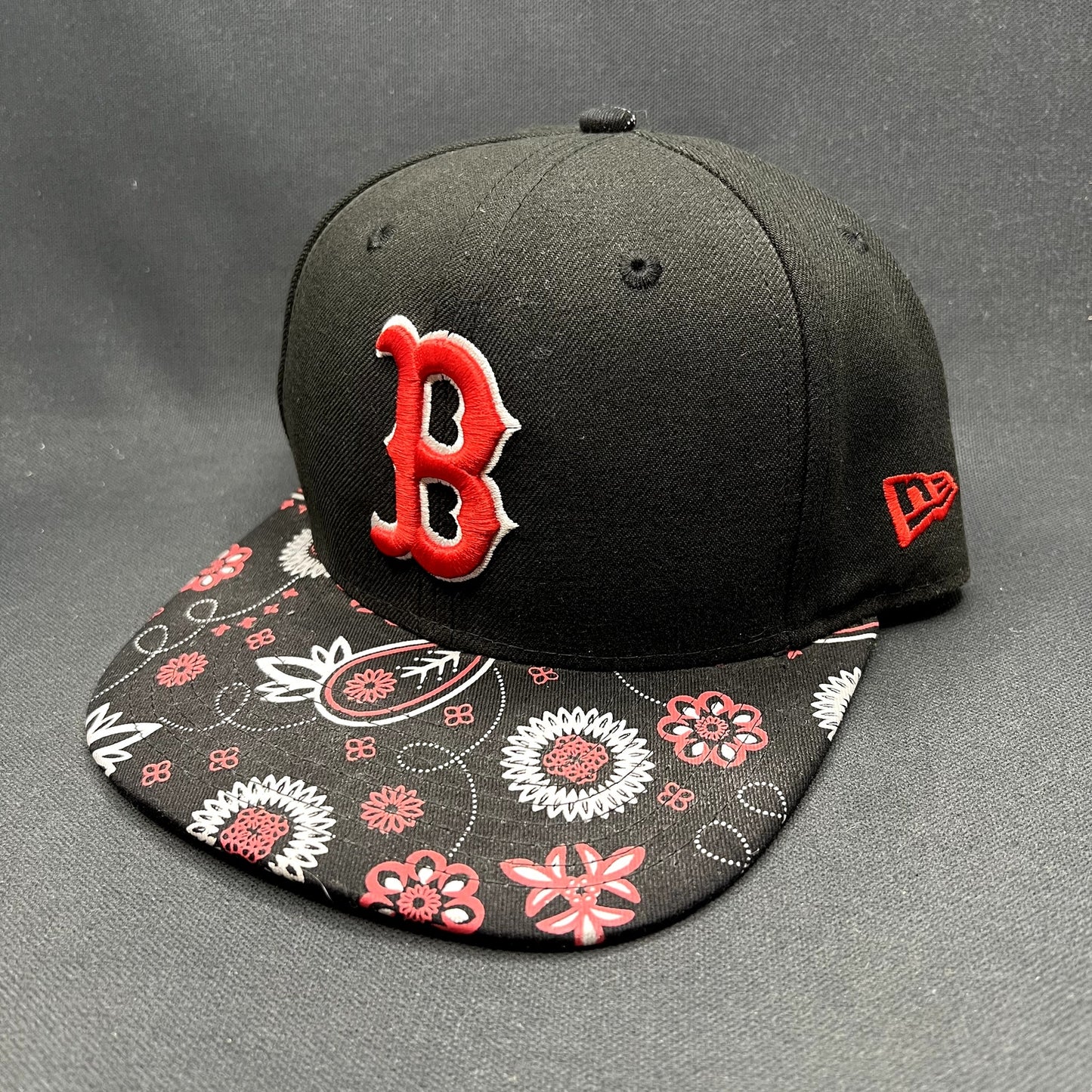 New Era Boston Red Sox Snapback Hat Floral Paisley Brim 9FIFTY