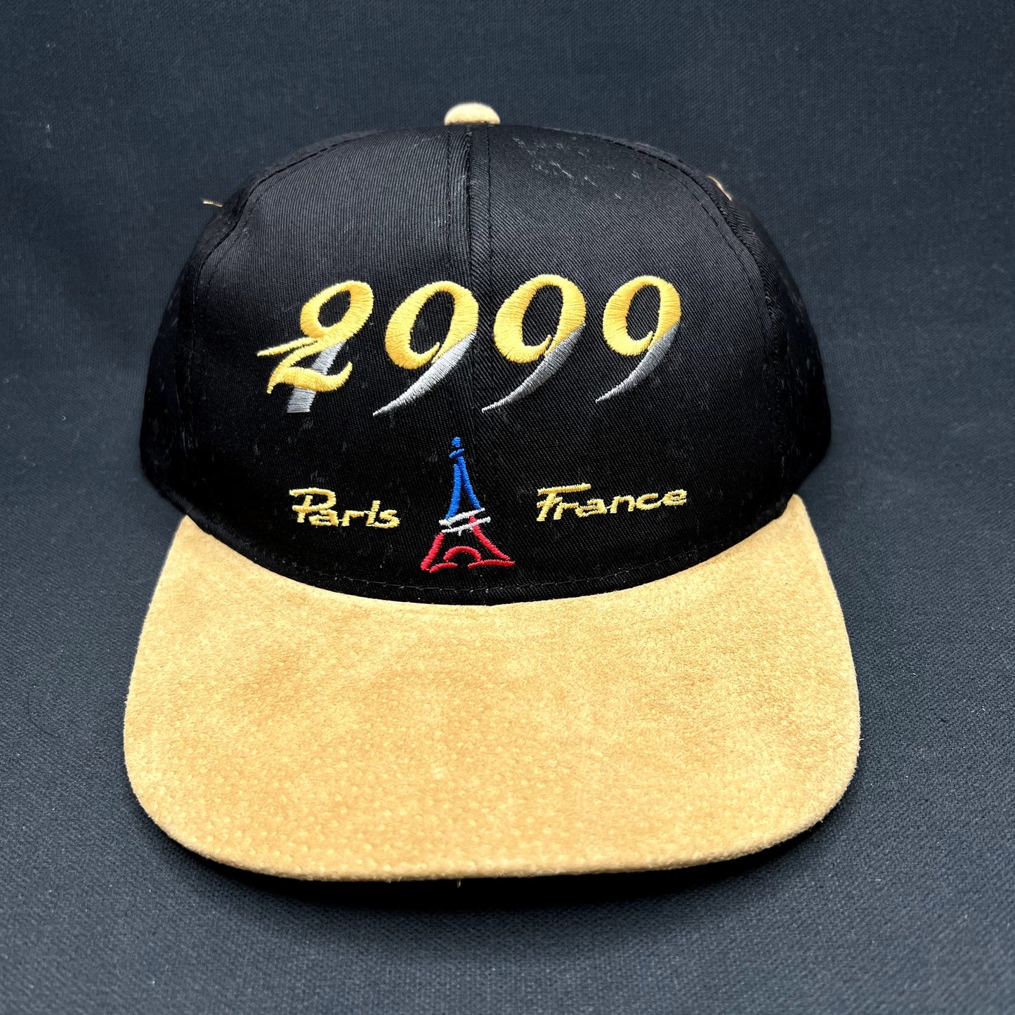 Vintage Y2K 2000 Paris France Snapback Hat Suede Brim