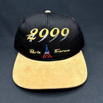 Vintage Y2K 2000 Paris France Snapback Hat Suede Brim