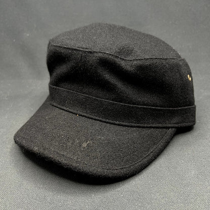 Peter Grimm Black Wool Blend Military Cadet Cap OS
