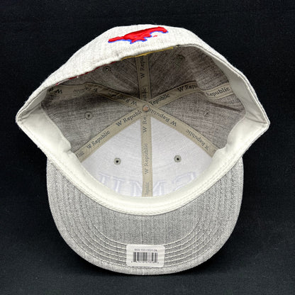 SMU Mustangs Heather Gray Fitted Hat 7 5/8 NCAA W Republic