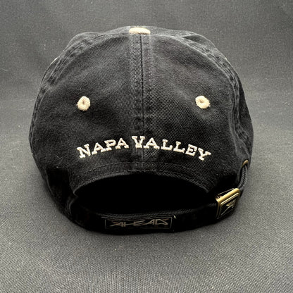Retro Carte Blanche Napa Valley Strapback Hat Black AHEAD Vintage