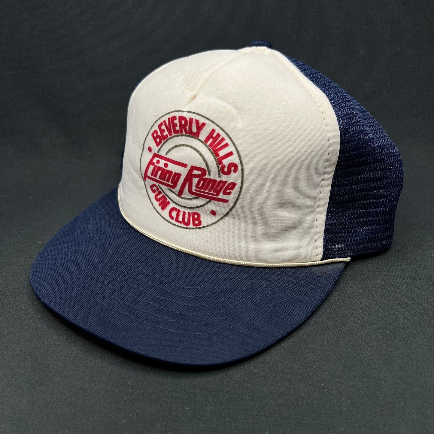 Vintage Beverly Hills Gun Club Trucker Hat Firing Range Snapback USA Taiwan
