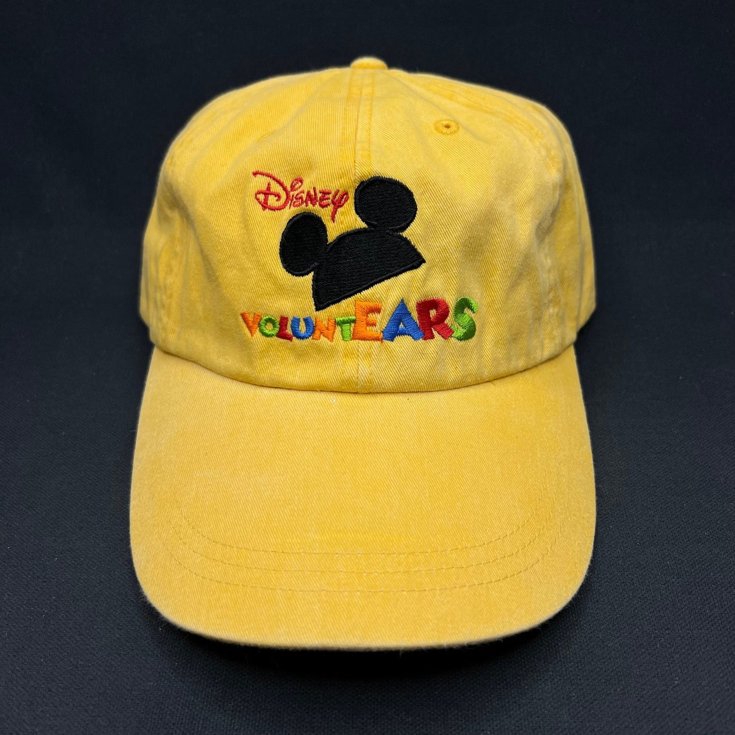 Disney VoluntEARS Strapback Hat Mickey Volunteer Staff Cap Yellow