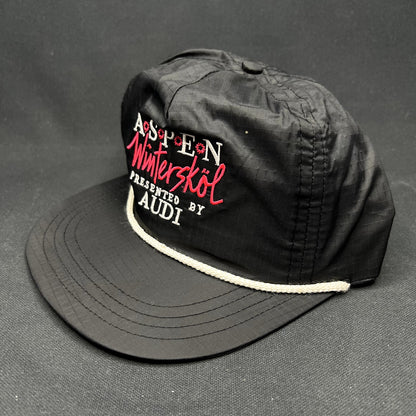 Vintage Aspen Wintersköl Audi Snapback Hat USA Made Ski Festival Cap