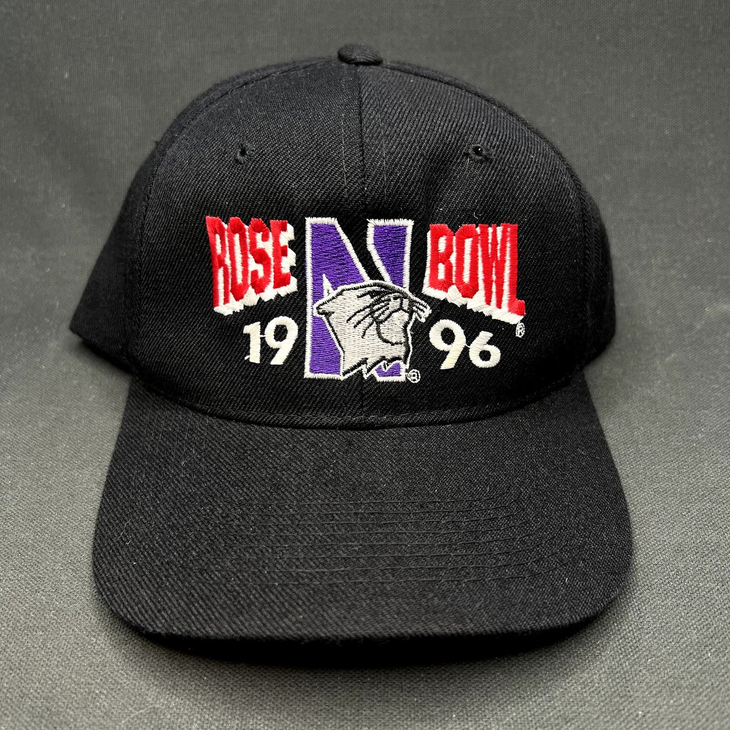 Vintage 1996 Rose Bowl Northwestern Wildcats Snapback Hat Korea