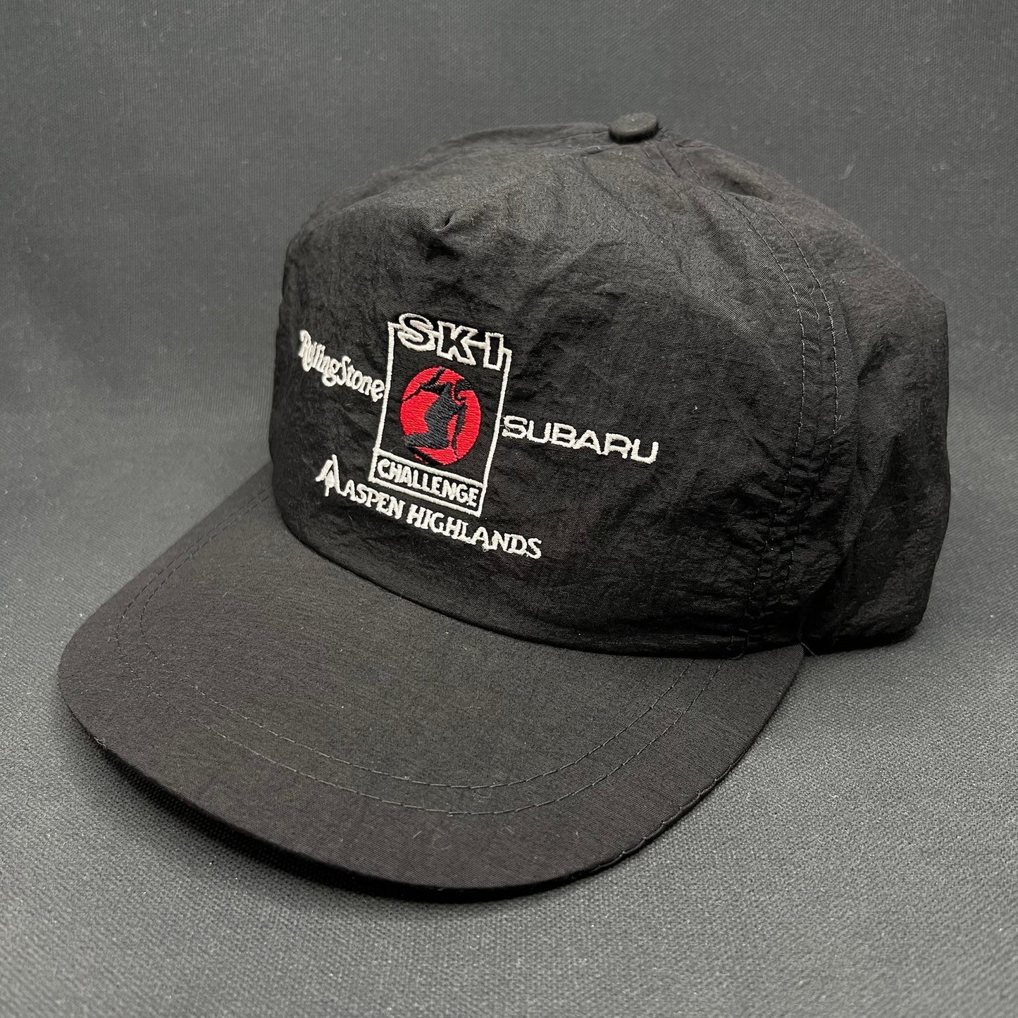 Vintage Subaru Rolling Stone Aspen Highlands Ski Challenge Snapback Hat