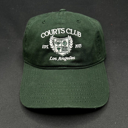 Courts Club Los Angeles Strapback Hat Green Tennis Club Crest USA Made