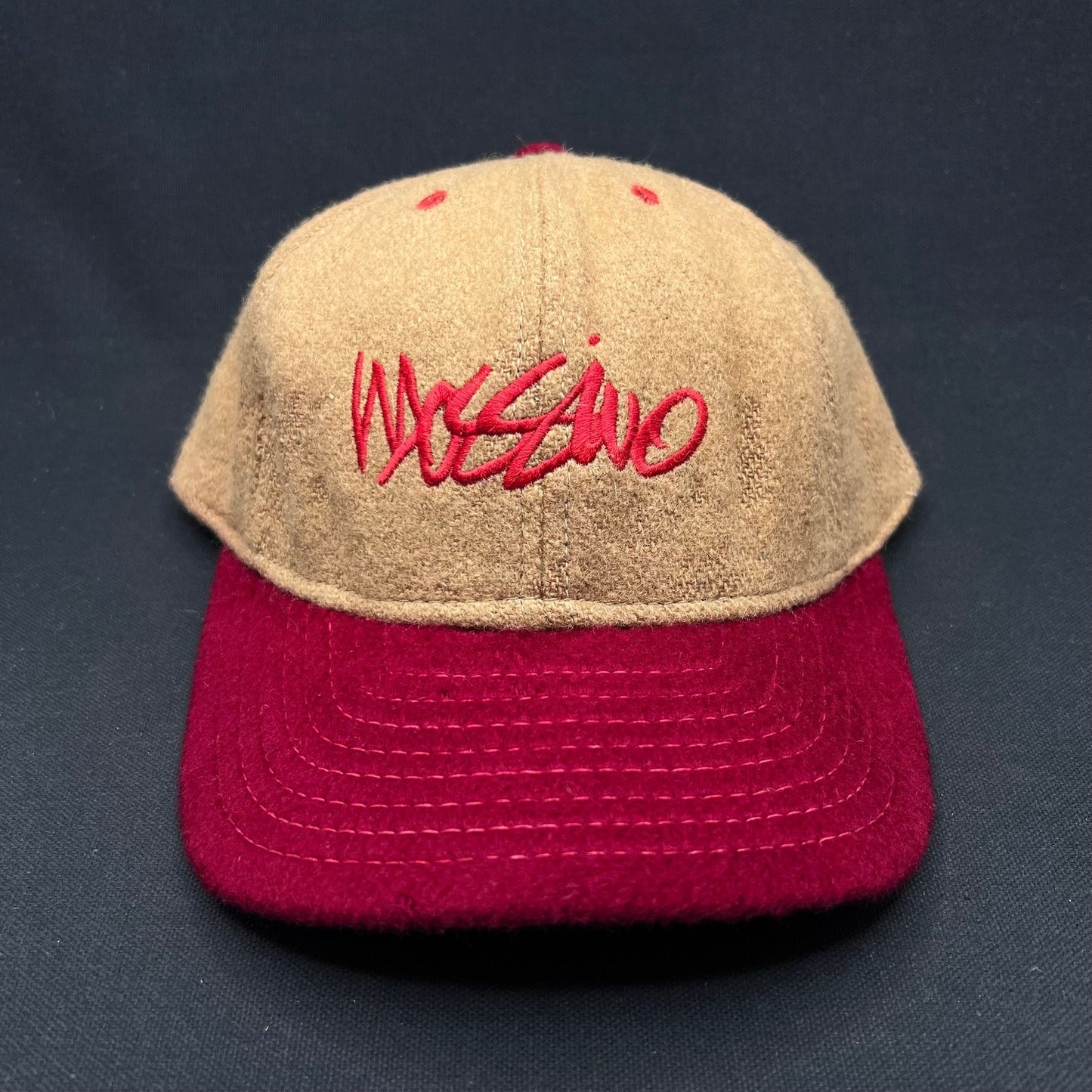 Vintage Moschino Script Wool Snapback Hat Made in USA