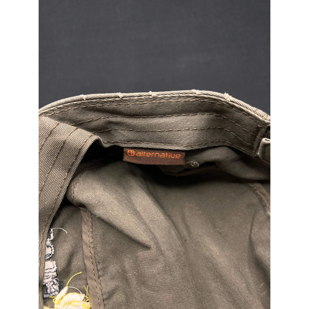 Vintage Lotus Ridge Kauai Military-Style Cap – Distressed Olive Cotton