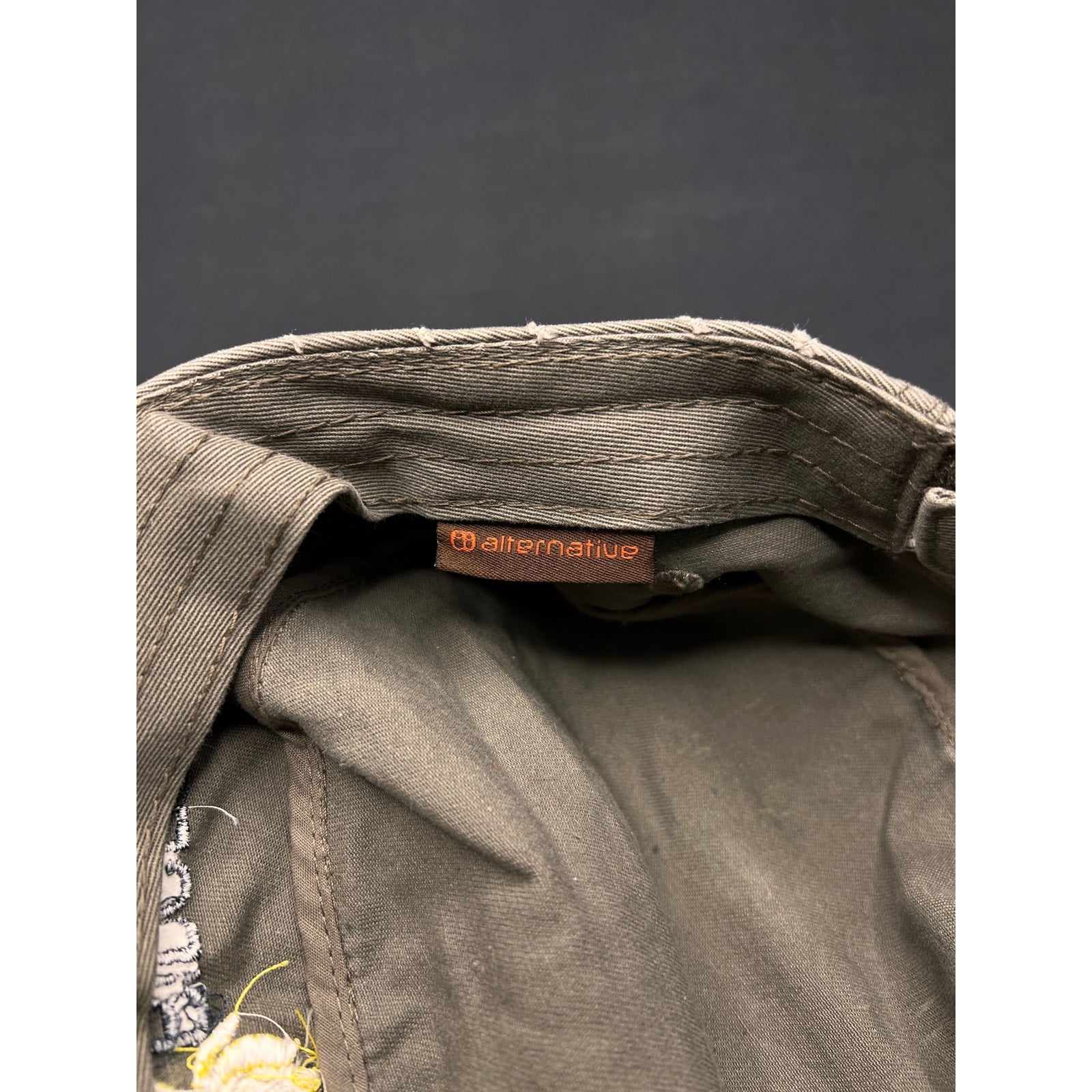 Vintage Lotus Ridge Kauai Military-Style Cap – Distressed Olive Cotton