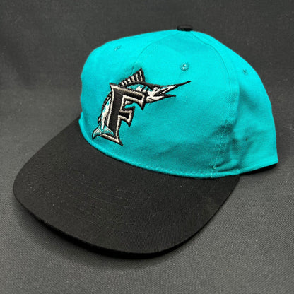 Youth Vintage Florida Marlins Snapback Teal Black Starter Cap