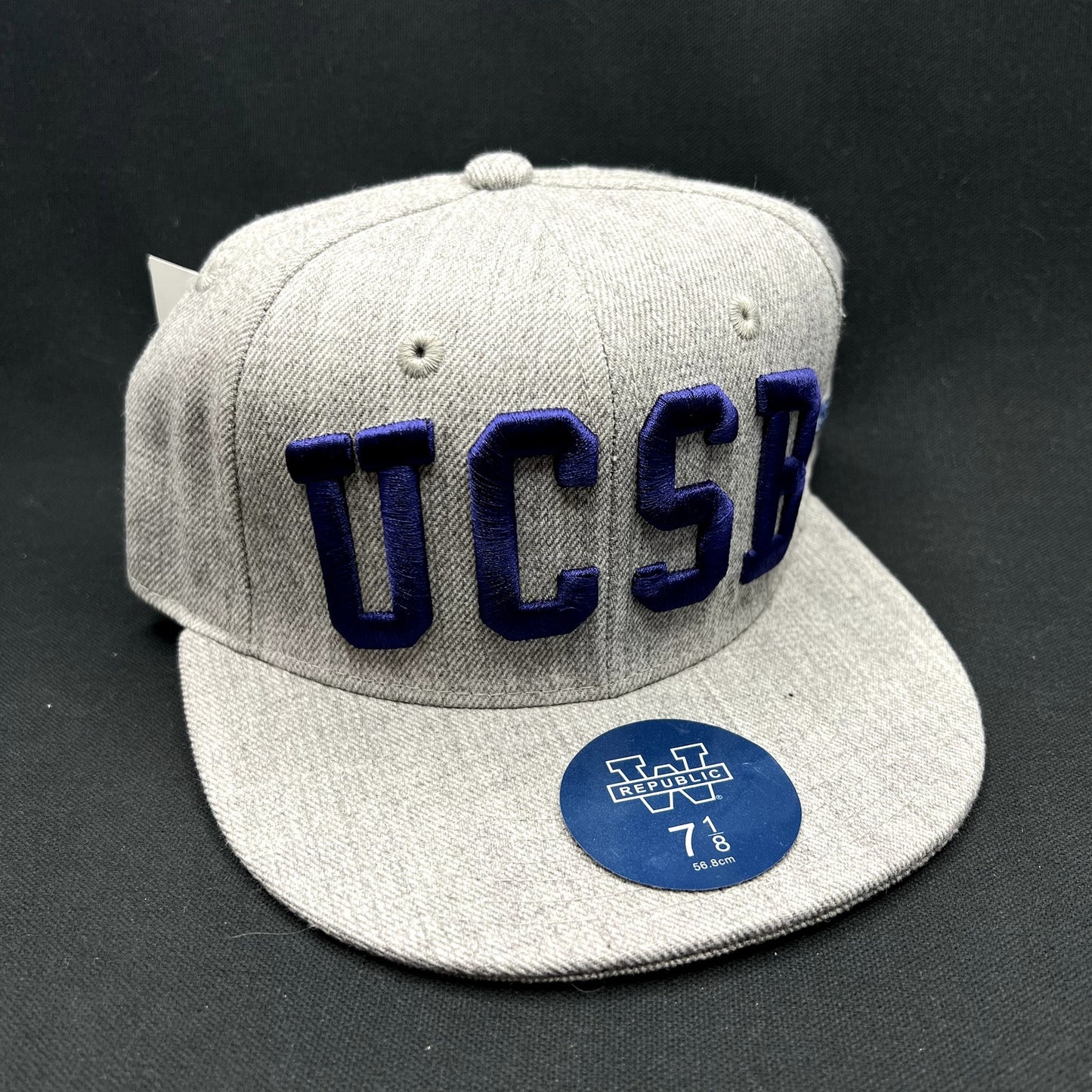 UCSB Gauchos Fitted Hat 7 1/8 Gray Blue W Republic Collegiate Cap NWT