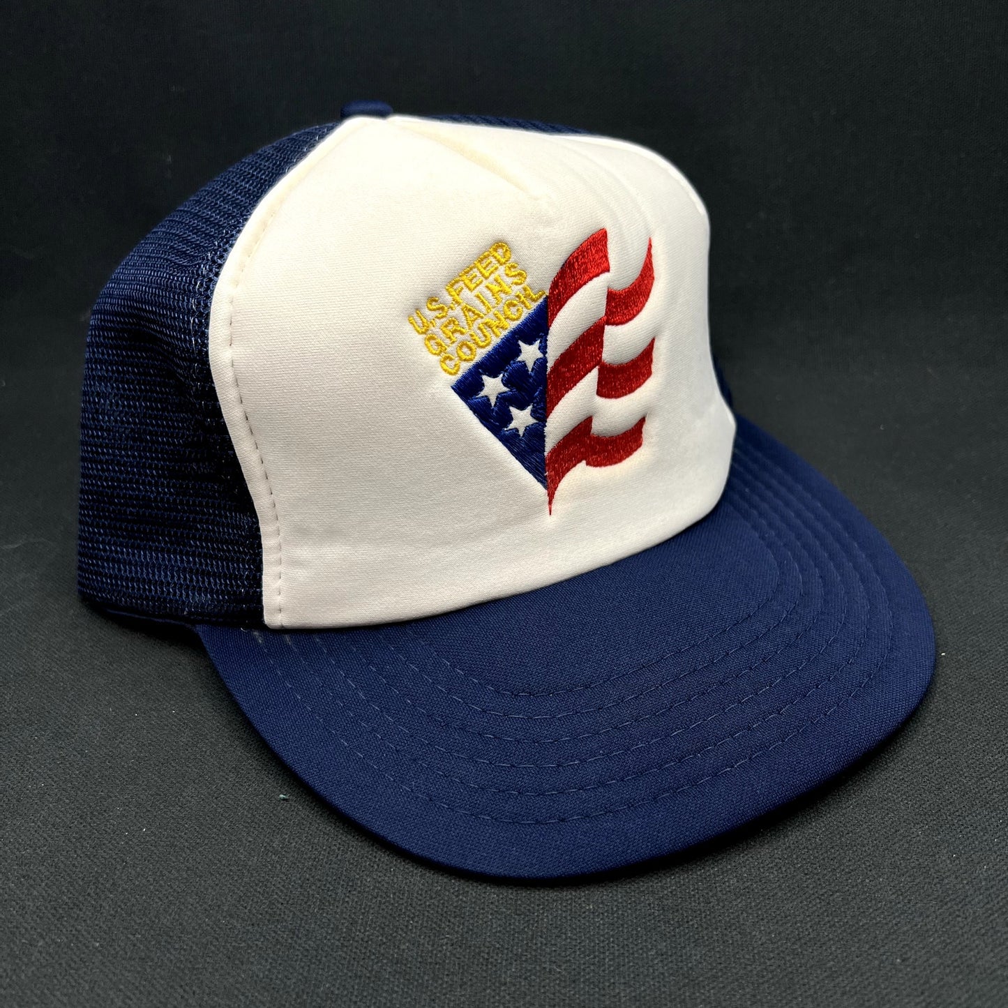 Vintage U.S. Feed Grains Council Mesh Snapback Trucker Hat USA