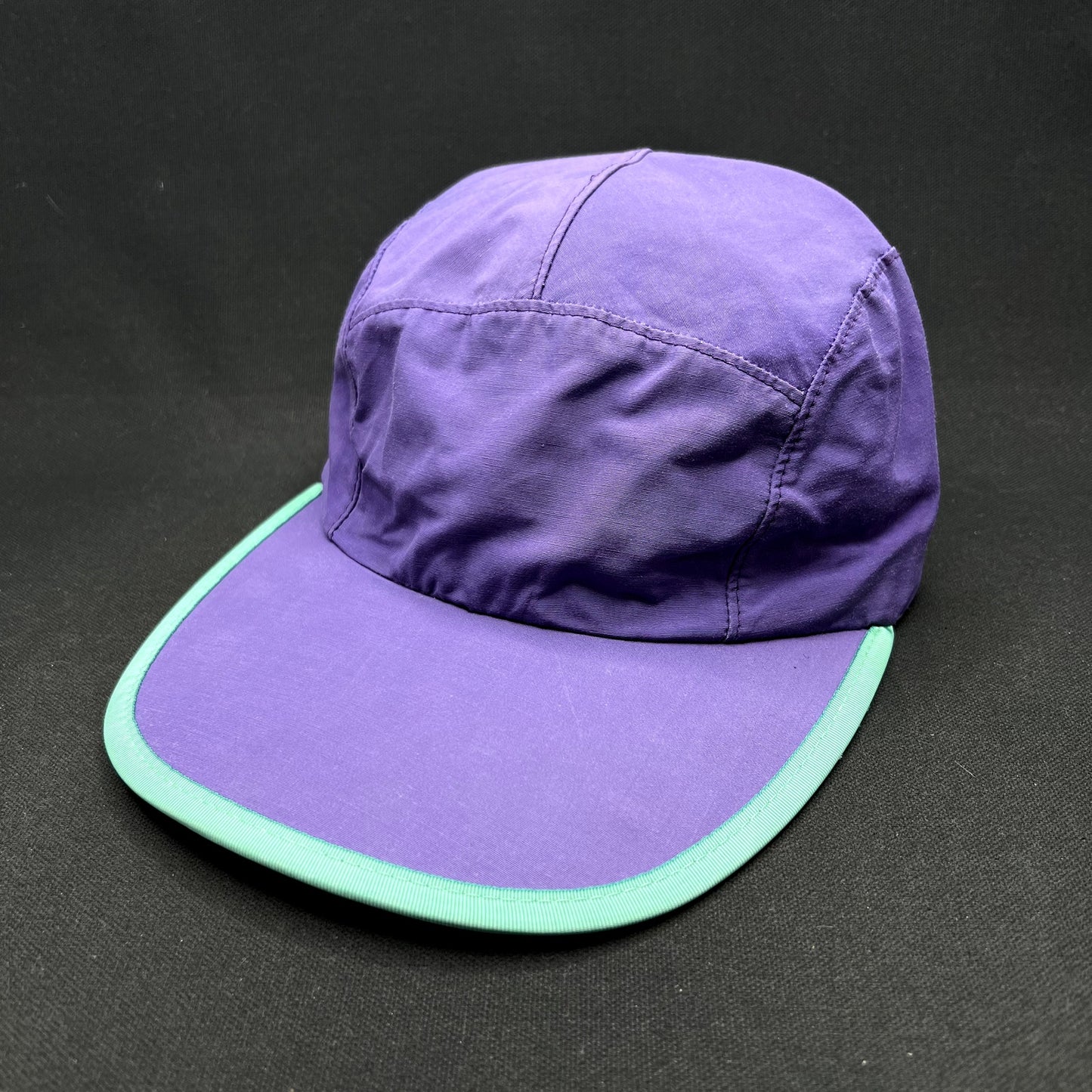Patagonia USA Made Purple Teal Strapback Hat Retro Outdoor Hiking Cap Medium